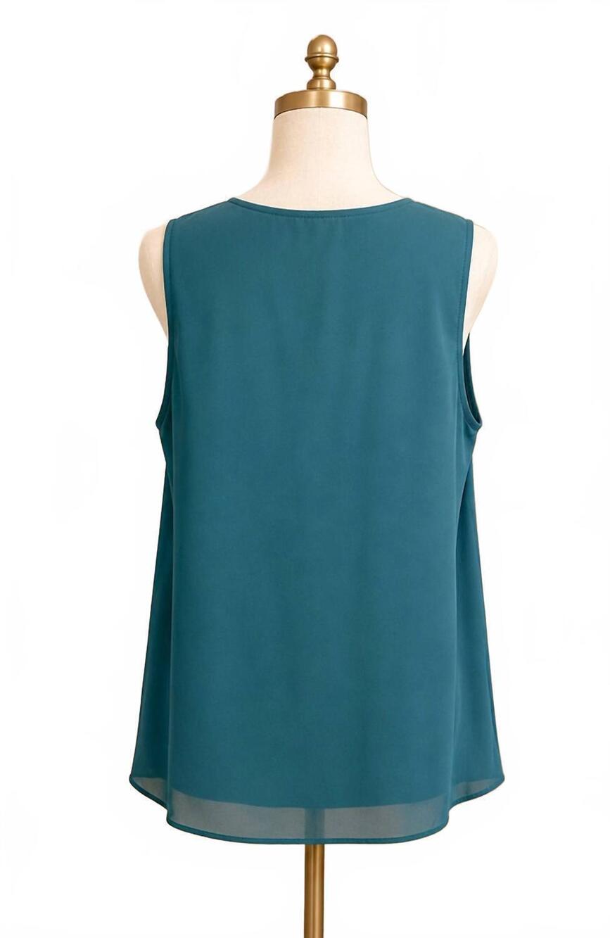 NEW EE:SOME women's back pleat tank in teal